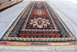 2'7x8'5 Ft Handmade Kazak Runner Rug, Medallion Farmhouse Wool Area Afghan Luxury Design Bedroom Living Room Office D??cor Rug - thumbnail 1