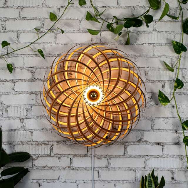 Designer Wall Lamp Made Of Satin Walnut Wood. Handmade Wooden From Cologne Studio - image 1