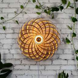 Designer Wall Lamp Made Of Satin Walnut Wood. Handmade Wooden From Cologne Studio