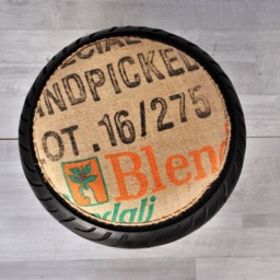 stool-Pouf Handmade H28 Recycling Design - thumbnail 3