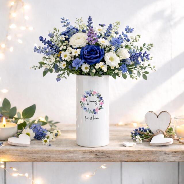 Nanny Mothers Day Gift, Personalised Gift For Her, Flower Vase, Ceramic Grandma, Mum - image 1