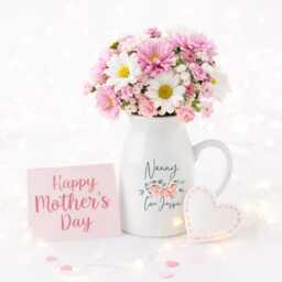 Nanny Mothers Day Gift, Personalised Gift For Her, Flower Vase, Ceramic Grandma, Mum - thumbnail 3