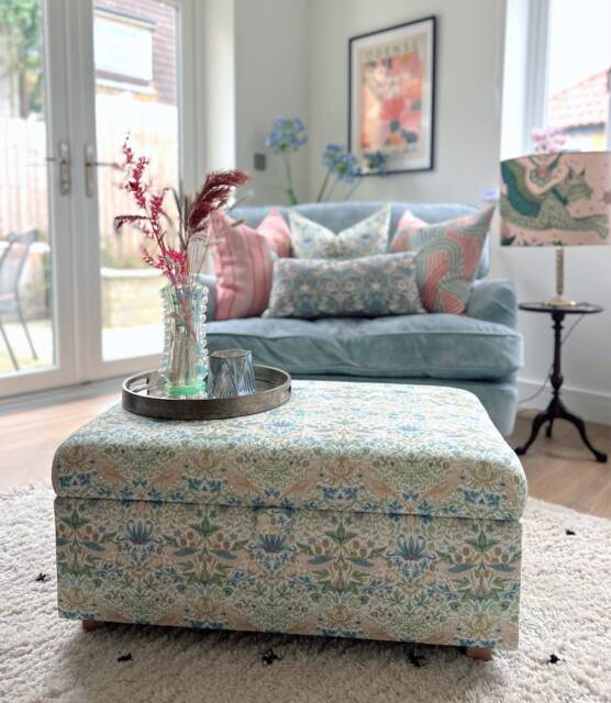 Coffee Table With Storage in William Morris Strawberry Thief - image 1