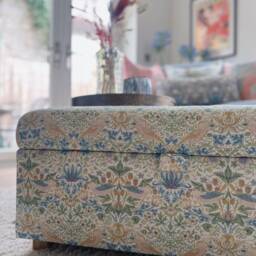 Coffee Table With Storage in William Morris Strawberry Thief - thumbnail 2