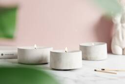 Round Concrete Tea Light Holders - Classic & Versatile Home Decor