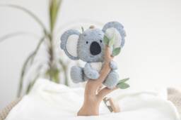 Australia Stroller Toy, Koala Pram Pram Accessory, Stroller Lanyard, Felt Hanging Mobile, Car Seat Neutral Gender Gift - thumbnail 1