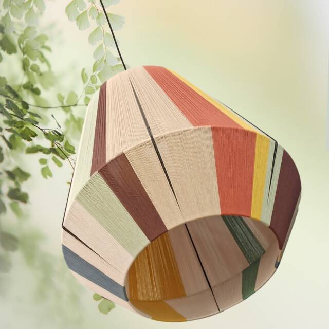 Kythira-stone-3, Handwoven Yarn Lampshade, Bon Bon Lamp, Pendant Light By Abajurhandmade - image 1