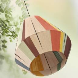 Kythira-stone-3, Handwoven Yarn Lampshade, Bon Bon Lamp, Pendant Light By Abajurhandmade - thumbnail 1
