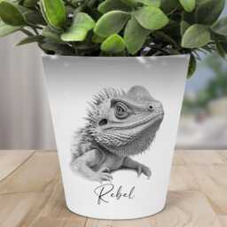 Personalised Bearded Dragon Plant Pot, Pen Pot/Makeup Brushes Holder - A Unique Gift For Lovers Pet Memorial Gift - thumbnail 2