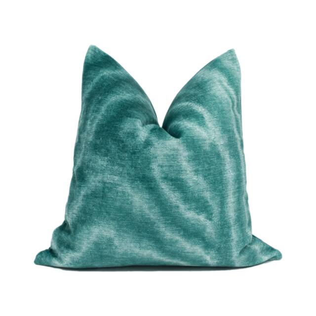 Zinc Textiles - Bonsulton Lagoon Abstract Moire Inspired Velvet Cushion Cover Handmade Throw Pillow Designer Home D??cor - image 1