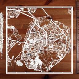 Fuzhou Xiamen Paper Cut Map, 12X12 In, Cityscape Gift - 12X12 In - thumbnail 3