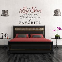 Every Love Story Is Beautiful - Romantic Vinyl Wall Quotes Bedroom Decal Sticker Art 001 - thumbnail 2