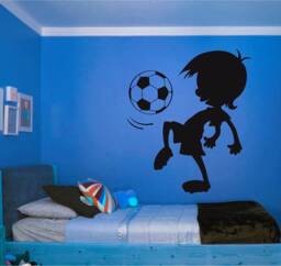 Child Football Star Sticker, Vinyl Wall Art Sticker, Transfer, Mural, Stencil, Easy To Apply, Instructions Included, Matt Finish