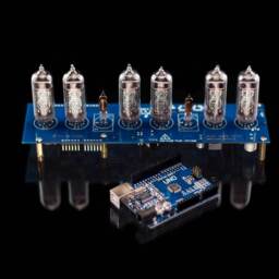 Diy Kit For In-14 Arduino Shield Ncs314 Nixie Tubes Clock [With Options] Boyfriend, Husband, Vintage, Glowing Clock, Gift, Steampunk - thumbnail 2