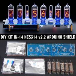 Diy Kit For In-14 Arduino Shield Ncs314 Nixie Tubes Clock [With Options] Boyfriend, Husband, Vintage, Glowing Clock, Gift, Steampunk