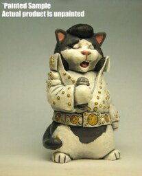 Meowlvis Presley Resin Model Kit Unpainted Cat Elvis Figurine - thumbnail 1