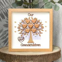 Engraved Grandchildren Family Tree Scrabble Box Frame - Our Grandad Nana Grandma Gift Grandparents Great - thumbnail 2
