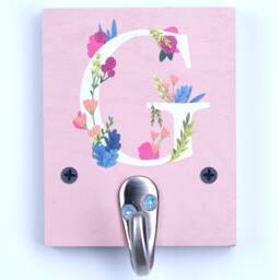 Personalised Floral Initial Key Hook - thumbnail 2