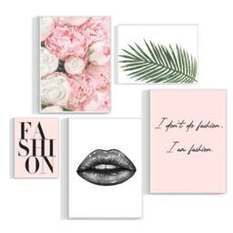 Fashion Art Prints Pink Peonies, Quote, Tropical Leaf, Lips, Wall Art, Gifts For Women, Her, Poster Bedroom - thumbnail 2
