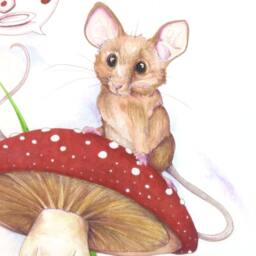 Tea House Mouse - 8x10 Or 11x14 Print Cute Animals Art - thumbnail 3