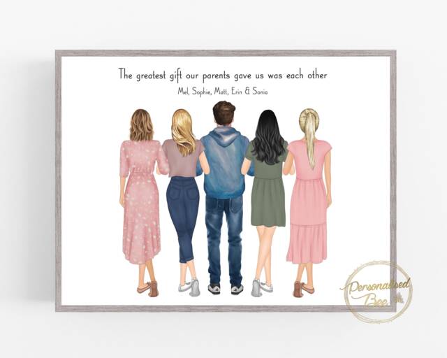 Siblings Gift, Brother & Sister Print, Gift For Brother, Sister, Parents Family Birthday Keepsake Male - image 1