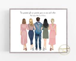Siblings Gift, Brother & Sister Print, Gift For Brother, Sister, Parents Family Birthday Keepsake Male - thumbnail 1