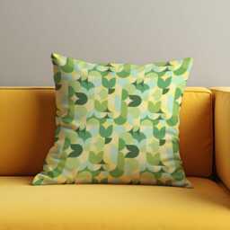 Retro Green Geometric Cushion Cover, Mid-Century Modern Abstract Pattern Pillow Case, Minimalist Living Room & Bedroom Decor - thumbnail 2