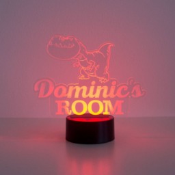 Dinosaur Custom Name Plaque. Personalise Led Sign. Multi Colour Light Up Bedroom Playroom Decoration. Dimmable Nursery Night Lamp - thumbnail 4