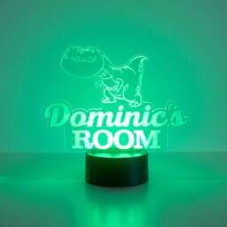 Dinosaur Custom Name Plaque. Personalise Led Sign. Multi Colour Light Up Bedroom Playroom Decoration. Dimmable Nursery Night Lamp