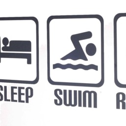 Eat Sleep Swim Repeat Vinyl Wall Art Decals/stickers - Various Colours - thumbnail 2