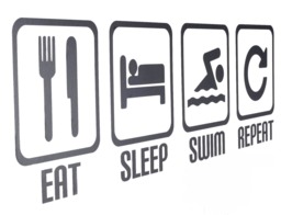 Eat Sleep Swim Repeat Vinyl Wall Art Decals/stickers - Various Colours - thumbnail 1