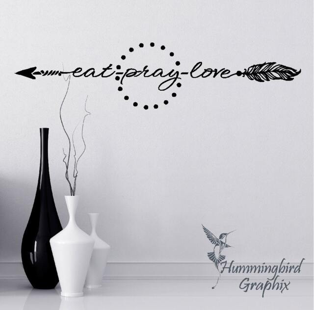 Eat Pray Love Arrow Wall Decal Kitchen Home Decor - image 1
