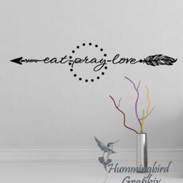 Eat Pray Love Arrow Wall Decal Kitchen Home Decor - thumbnail 4