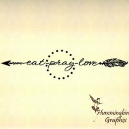 Eat Pray Love Arrow Wall Decal Kitchen Home Decor - thumbnail 2