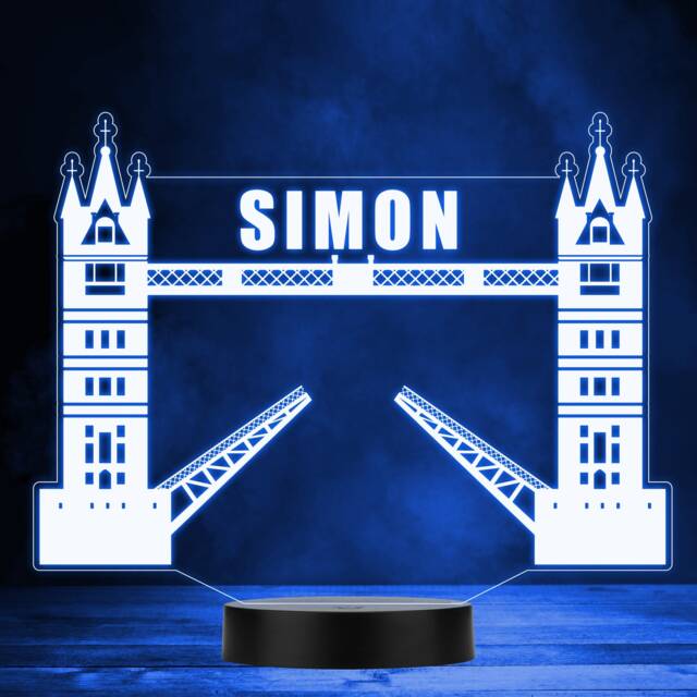 London Bridge UK Colour Changing Led Lamp Personalised Gift Night Light - Bedroom - image 1