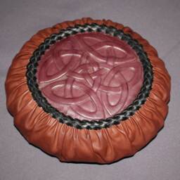 Genuine Leather - Arts & Crafts Labelled Celtic Ribbon Round Cushion - thumbnail 2