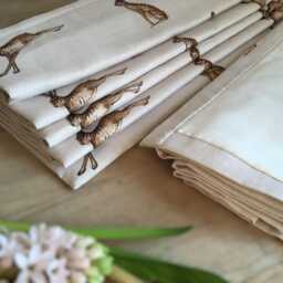 Custom Roman Blind/ Shade in Peony & Sage French Hares Fudge On Cream Linen - Please Note Full Price Is Quotation - thumbnail 3
