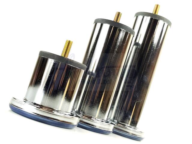 Metal Furniture Feet Chrome Finished Legs 60mm - 160mm High For Sofa, Chairs, Stools, Beds, Cabinets M8 Set Of 4 - image 1