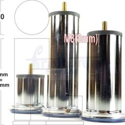 Metal Furniture Feet Chrome Finished Legs 60mm - 160mm High For Sofa, Chairs, Stools, Beds, Cabinets M8 Set Of 4 - thumbnail 4