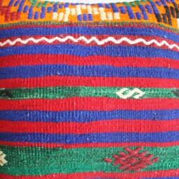 45cm Vintage Kilim Cushion Cover Handwoven - Striped Vibrant Colours - thumbnail 2