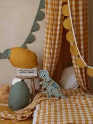 Green Linen Garland Crescent Moon Baby Nursery Decor - 240cm - thumbnail 1