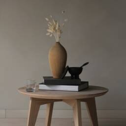 Konk ??? Round Kross Coffee Table [Oak] Bespoke Sizes Available Mid Century Minimal Oak Low Side - thumbnail 2