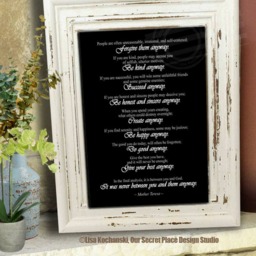 Inspirational Words To Live By Mother Teresa Do It Anyway Print Theresa Quote Wall Decor Christian Art Catholic Home - thumbnail 4