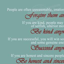 Inspirational Words To Live By Mother Teresa Do It Anyway Print Theresa Quote Wall Decor Christian Art Catholic Home - thumbnail 3