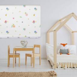 Flowers & Stars Roller Blind, Children's Made To Measure, Flower Blind - thumbnail 2