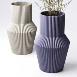 Pleated Urn Vase - Ribbed Dried Flower Modern Home Decor Mantlepiece Display