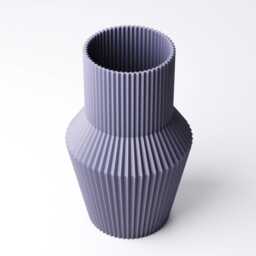 Pleated Urn Vase - Ribbed Dried Flower Modern Home Decor Mantlepiece Display - thumbnail 3