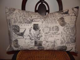 World Map Pillow Cover Black Print On Natural Linen, 26x26 - thumbnail 4