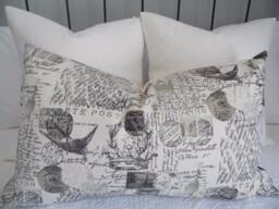 World Map Pillow Cover Black Print On Natural Linen, 26x26 - thumbnail 2