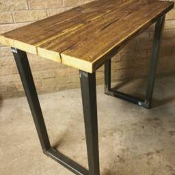 Industrial Pine & Raw Steel Desk - Handmade UK Workspace Table - thumbnail 4